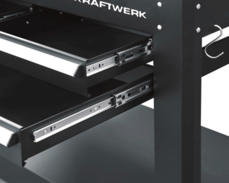 Werkbank mit 3 Schubladen und 2 Oberschränke